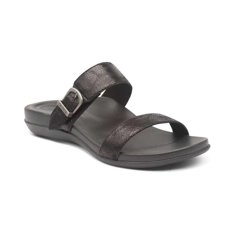 Aetrex Womens Mimi Water-Friendly Sandals Black - QJJIoD1Mo